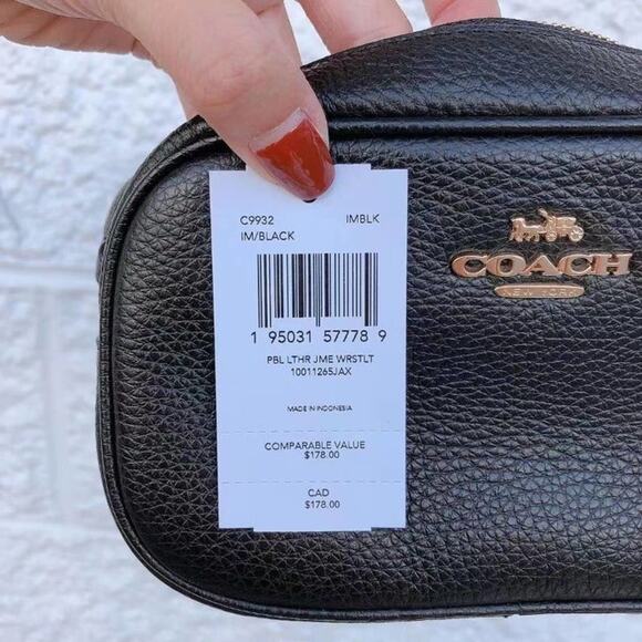 Coach C9932 Jamie Wristlet In Gold/Black - Picture 5 of 5